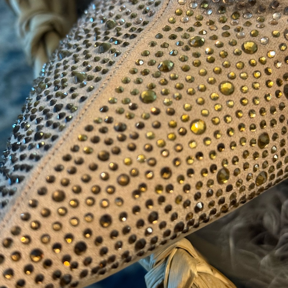 Sparkling Beige Rhinestone Heels - Picture 4 of 9